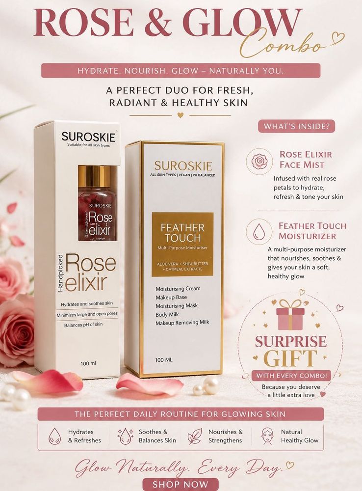 Suroskie Rose Elixir &amp; Feather Touch Moisturiser