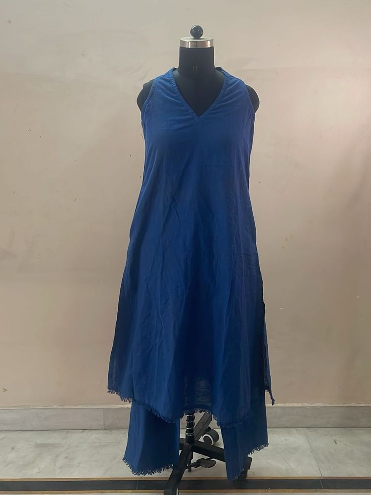 Blue Cotton Kurta Set