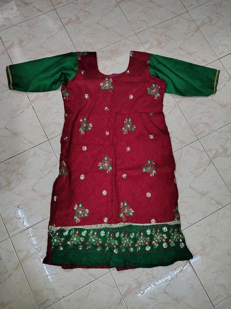 Embellished crushed Kurta for Women