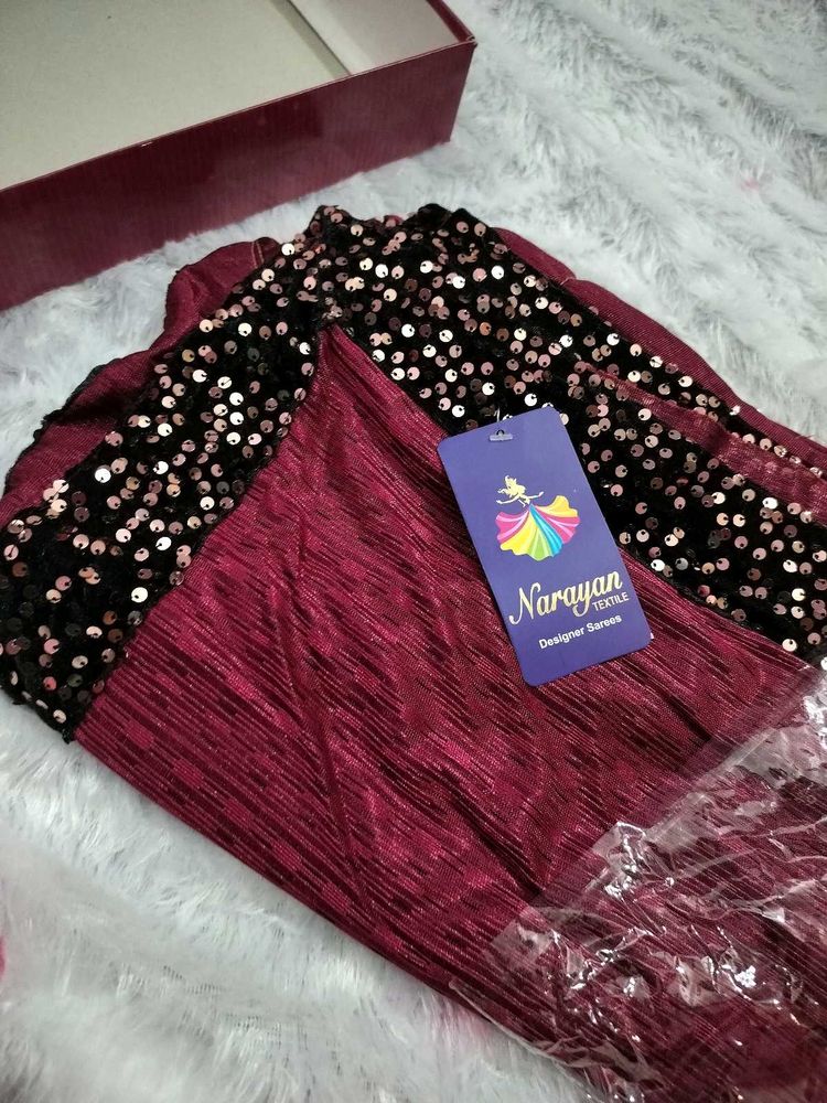 brand new saree with stitched blouse