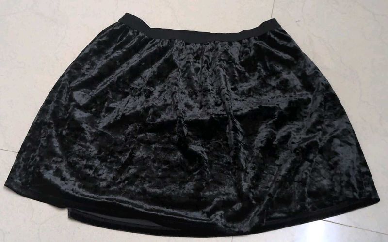 Gothic Black Velvet Skirt