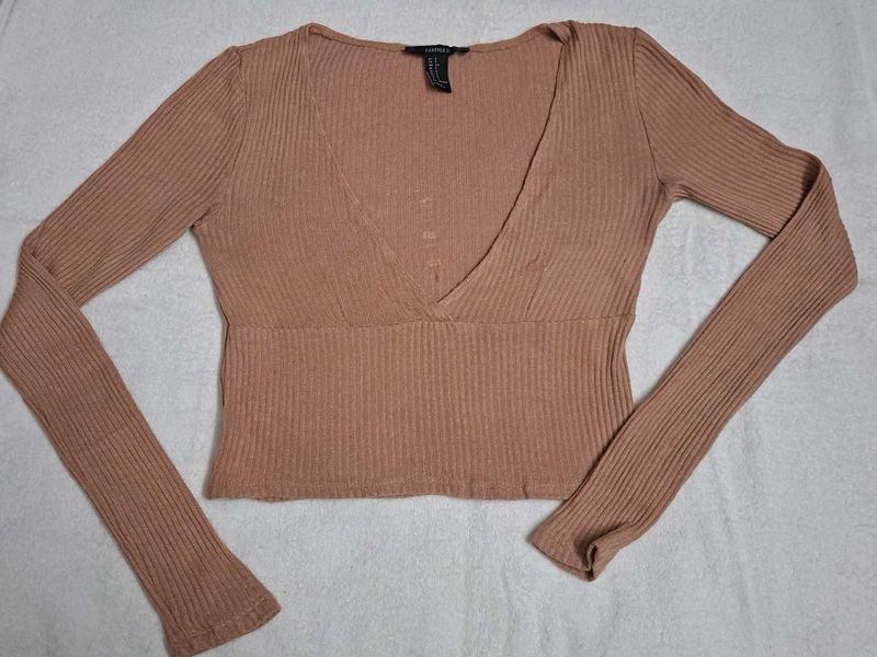 Forever 21 Ribbed Long Sleeve Top
