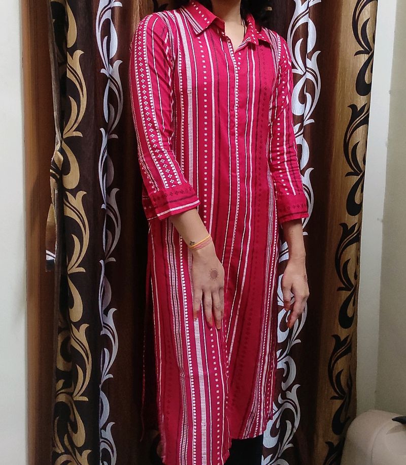 Beautiful Red Kurti ❤❤ Freebies Earrings