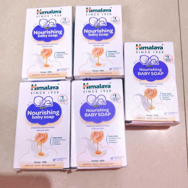 COMBO OF 5 Himalaya Nourishing Baby Soap 75 Gm EAC