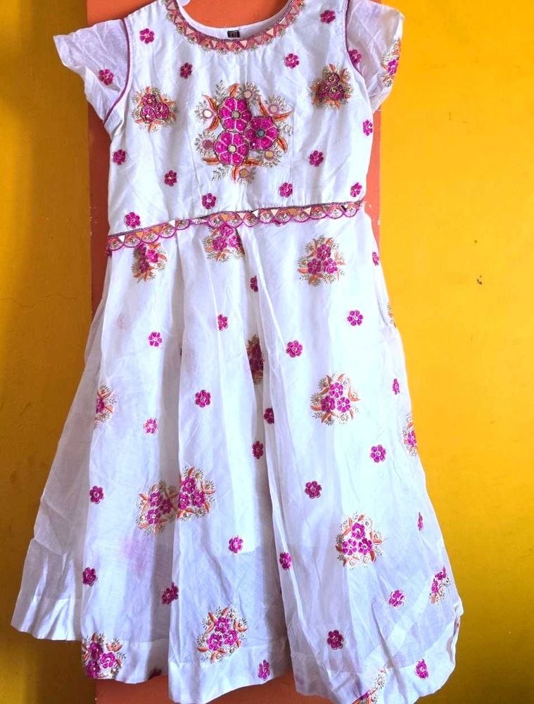 Beautiful White Embroidered Gown