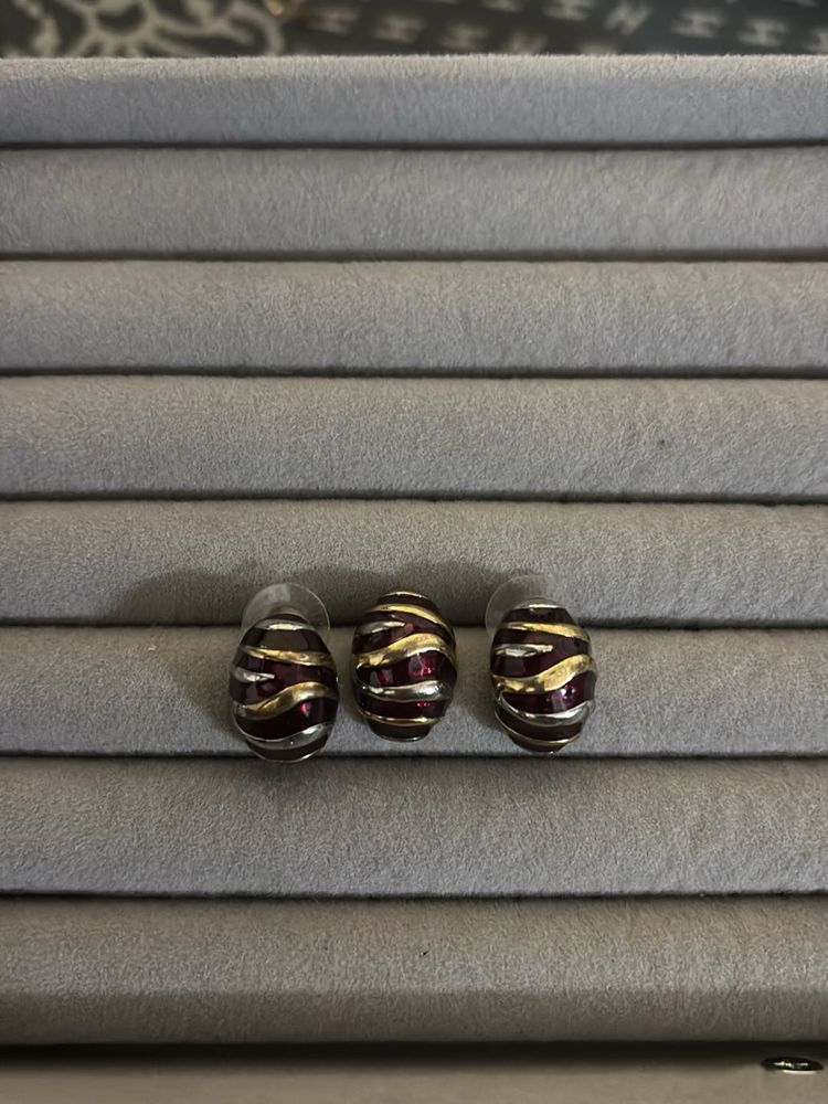 Elegant BAZA Vintage Tone Earrings with doller