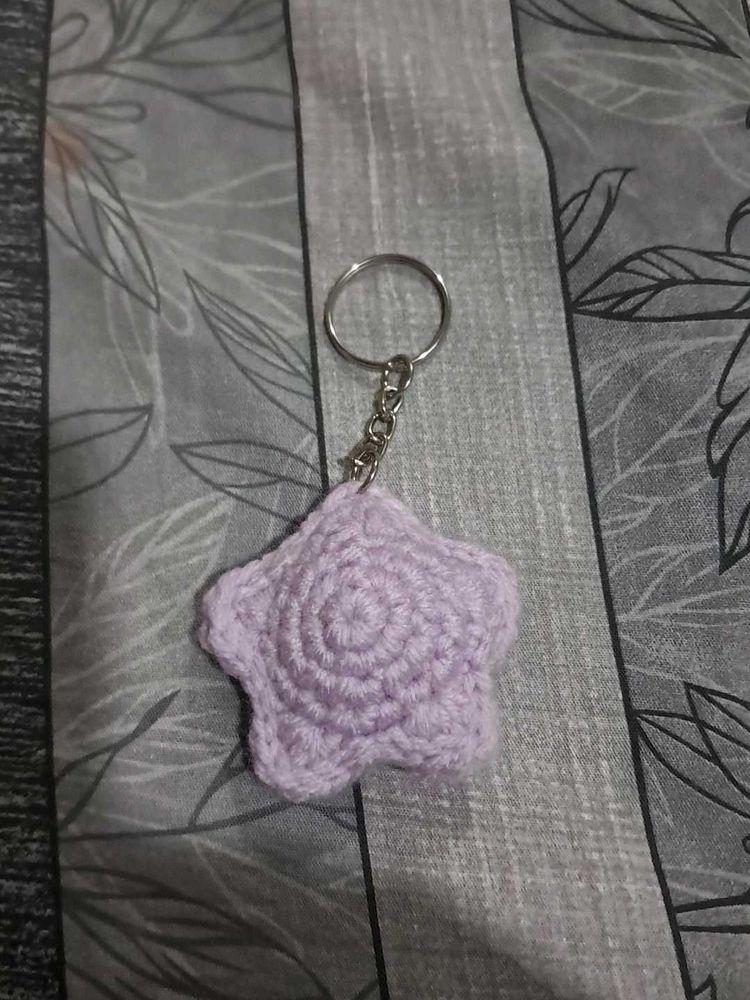Crocheted Star Keychain