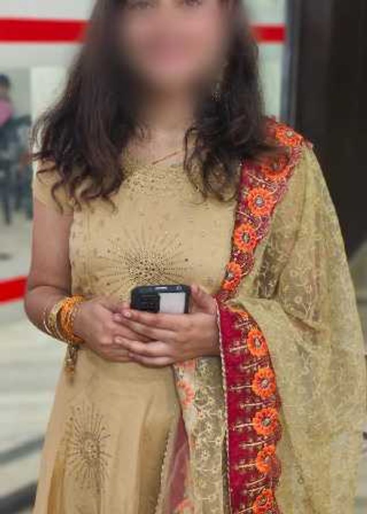 Elegant Gold Embellished Ethnic Gown