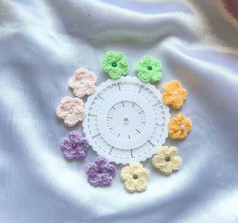 Crocheted Flower Hijab Pins