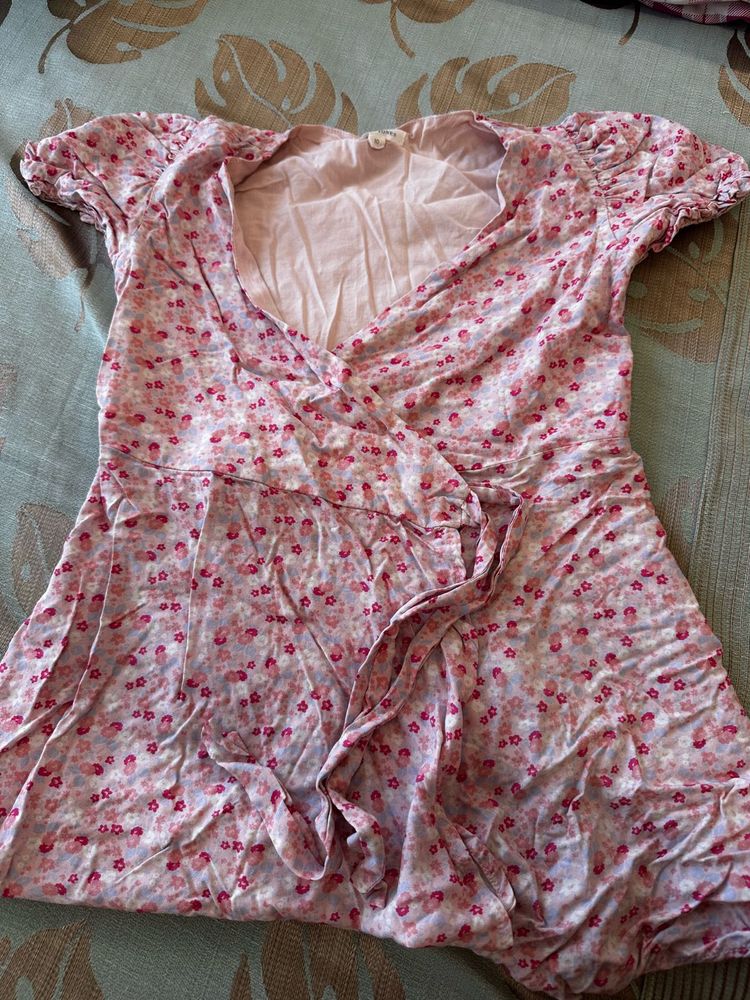Floral Wrap Mini Dress