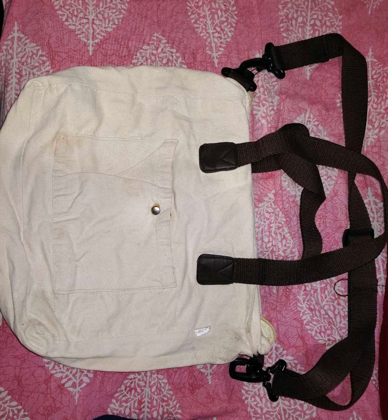 Cream Canvas Tote Bag