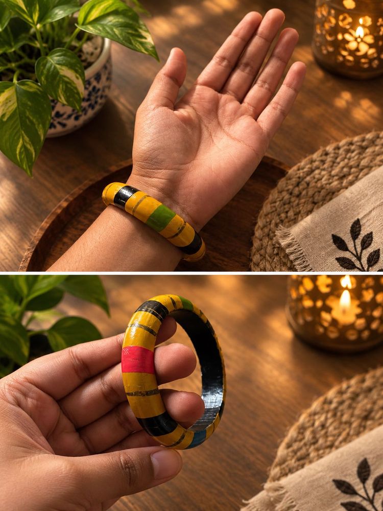 Wooden Striped Bangle
