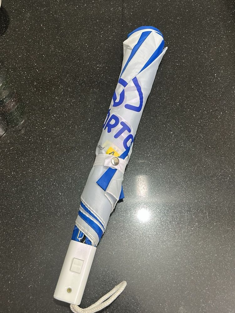 One Blue &amp; White Umbrella