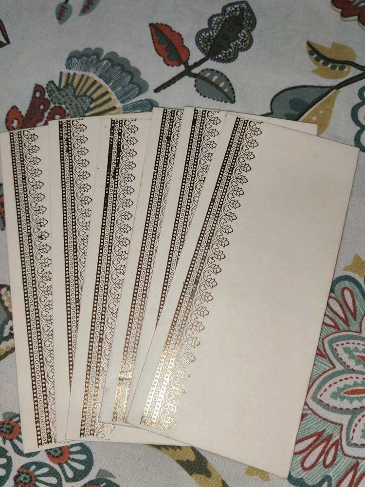 Vintage Gold Bordered Envelopes