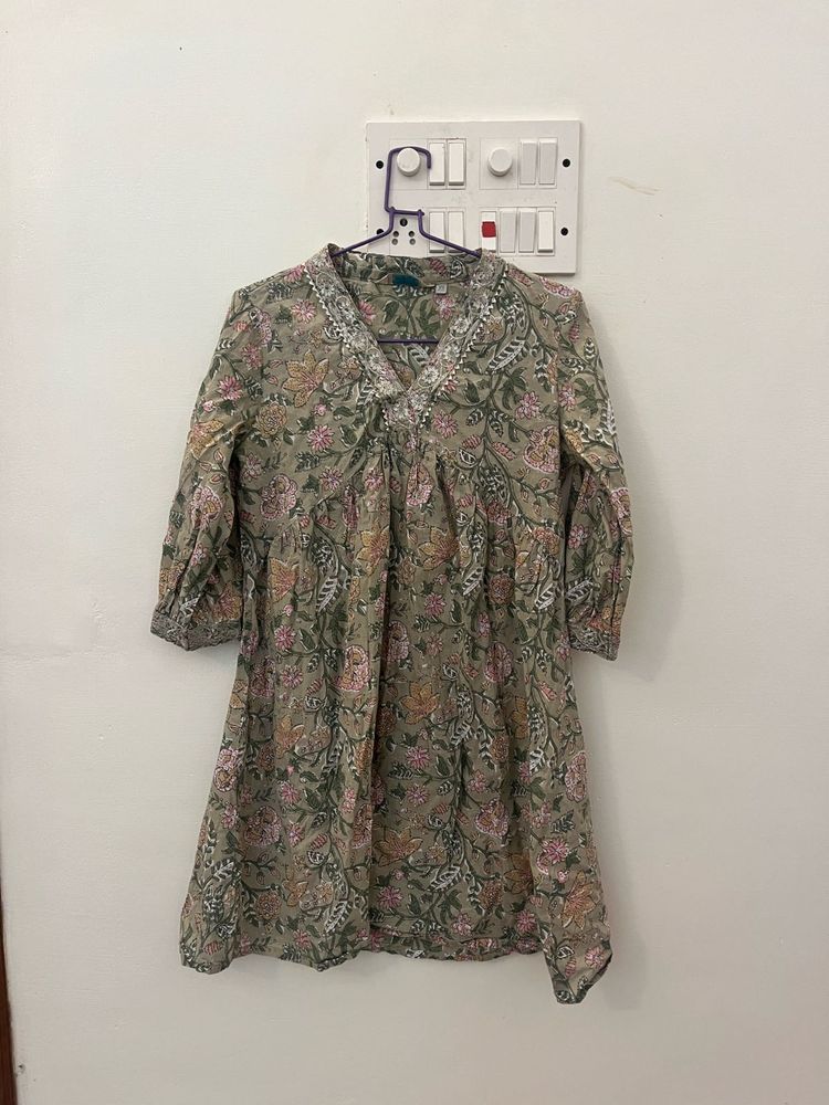 Bohemian Floral Print Kurta