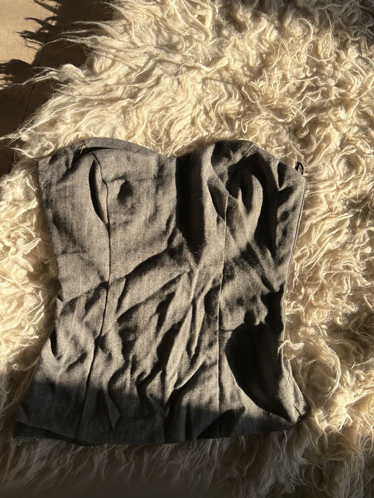 Chic Grey Corset Top