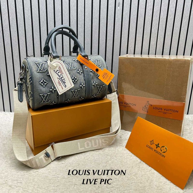 *Louis Vuitton Monogram  washed Denim Keepall Band