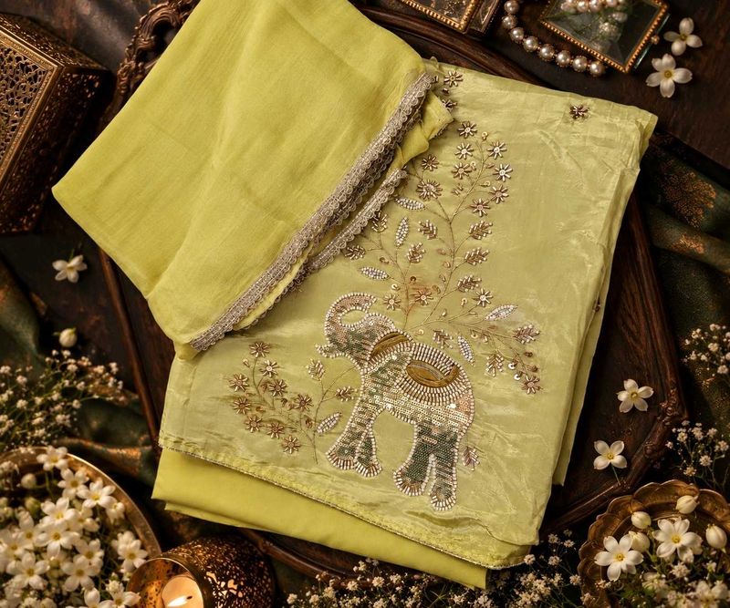 (NEW) Beautiful Motif Embroidered Dress Material