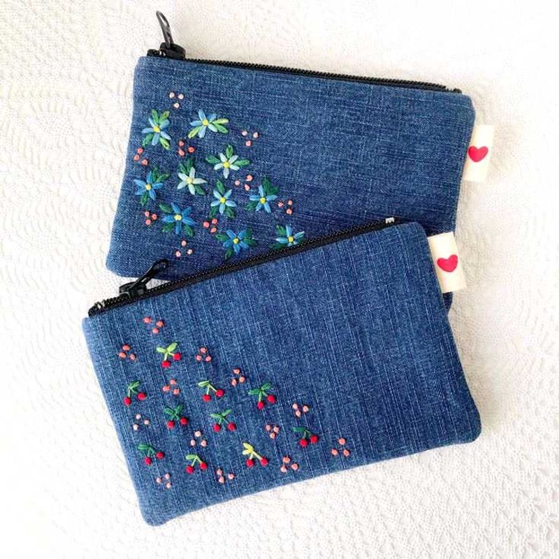 Denim Embroidered Pouches (1)