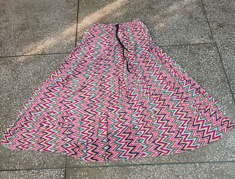 Colorful Zigzag Print Ethnic Skirt