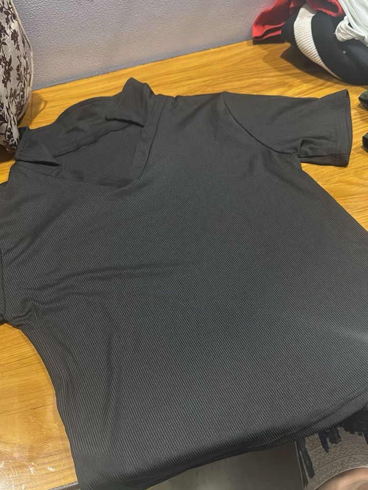 Chic Ribbed Mock Neck Top