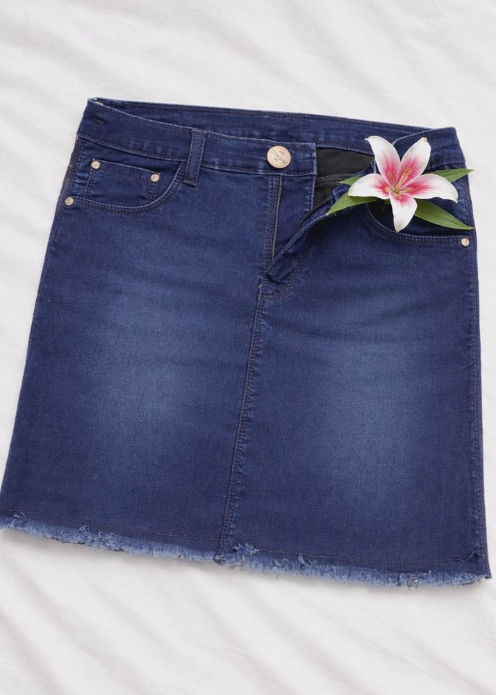 Blue Denim Mini Skirt