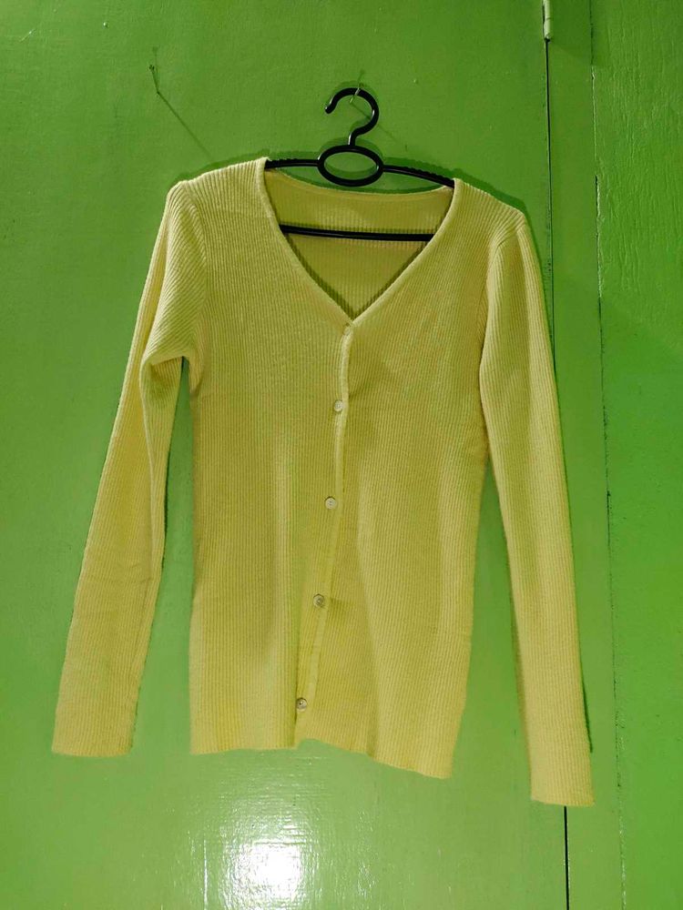 SALE‼️‼️‼️Butter Yellow Ribbed Cardigan