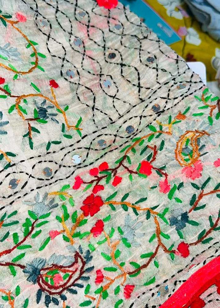 Embroidered Dupatta with Mirror Work
