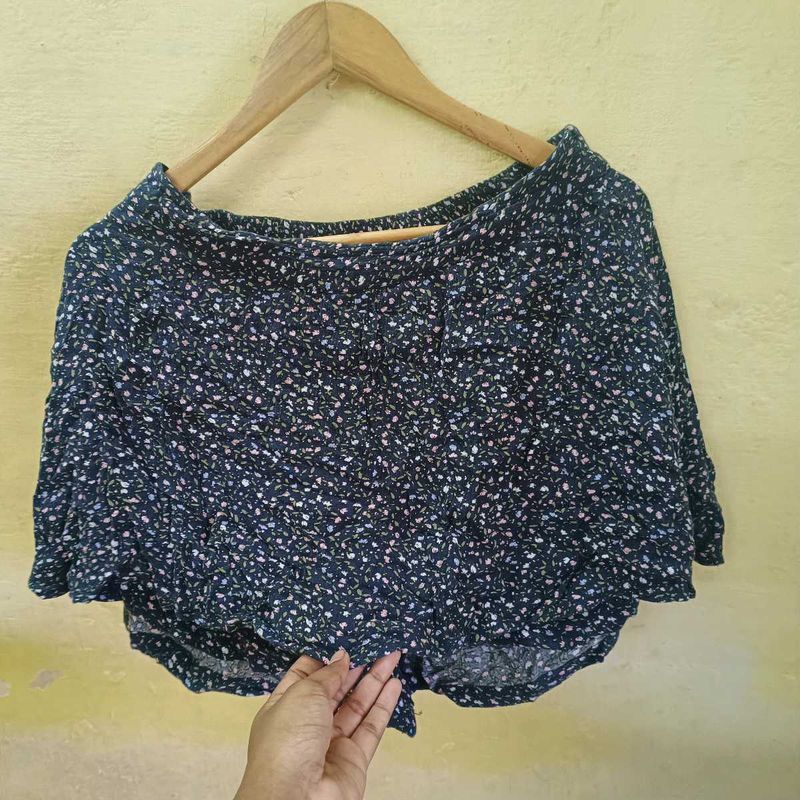 Cute Floral Print Mini Skirt