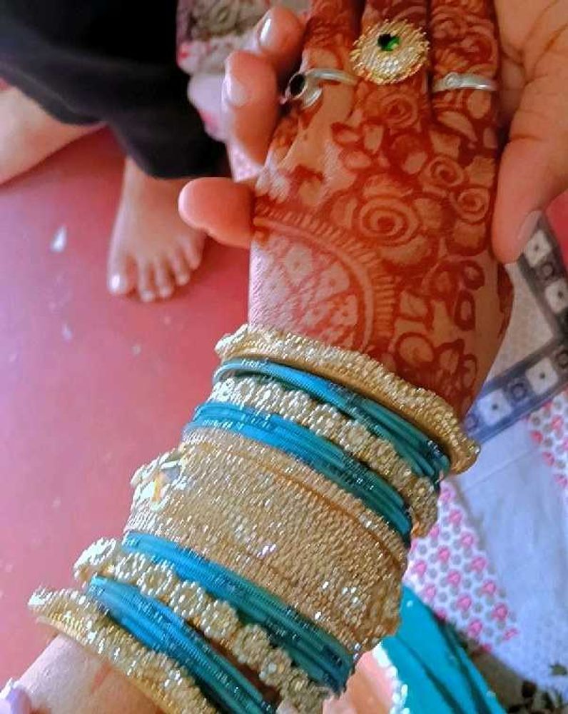 Beautiful Blue and Gold Bangles
