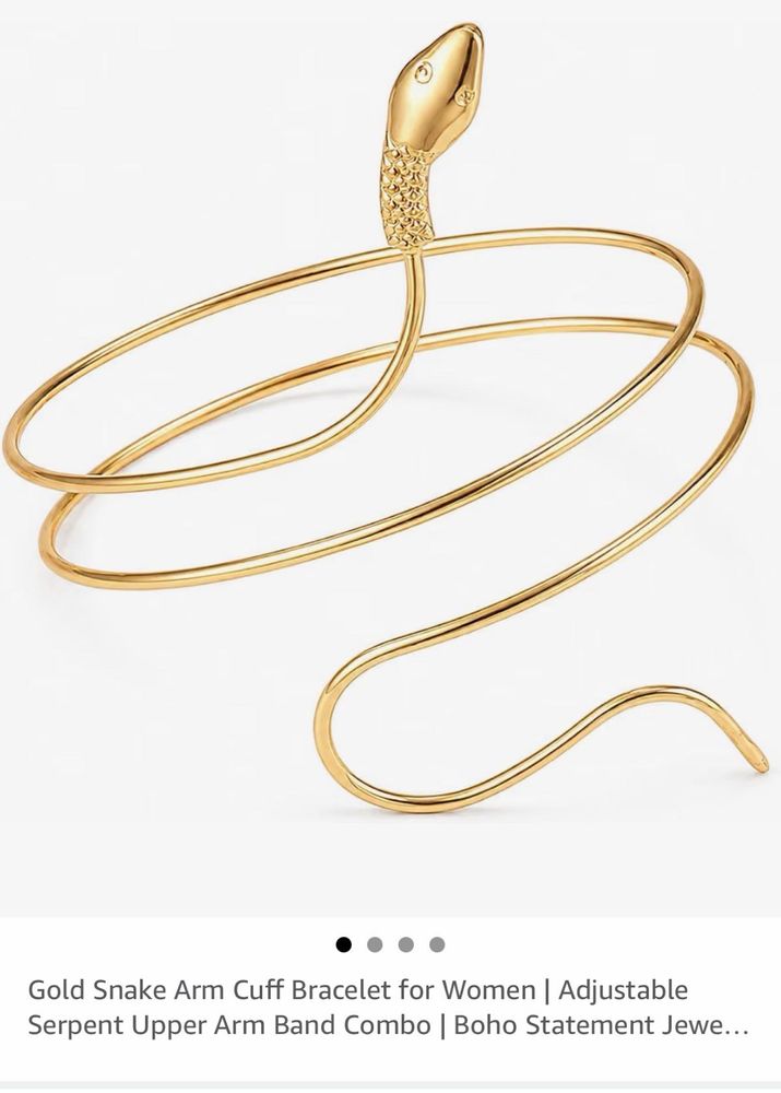 Gold Snake Arm Cuff Bracelet