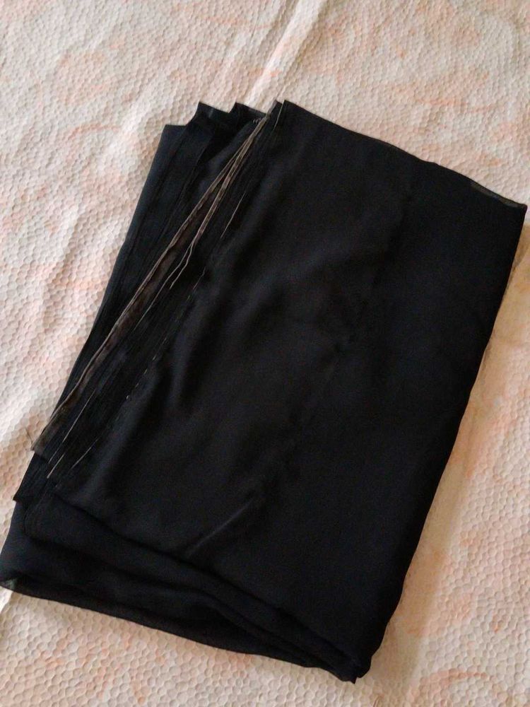 Elegant Black Chiffon Saree