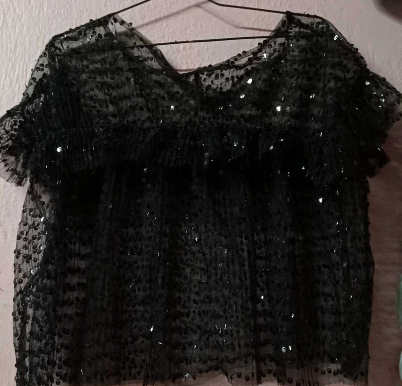 Black Sequin Top