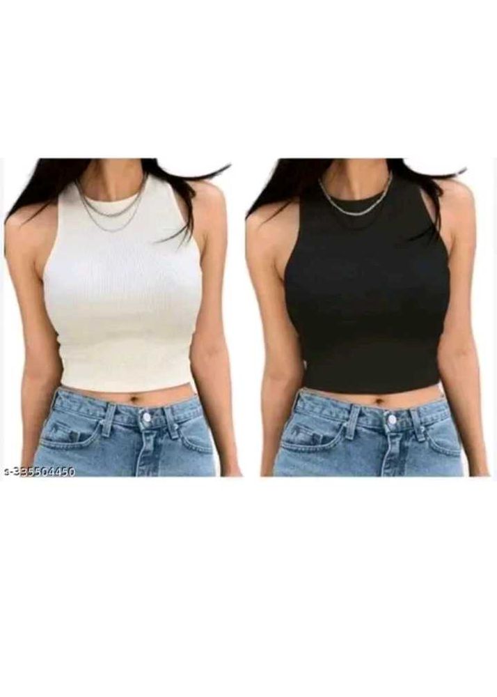 black and blue white tank top