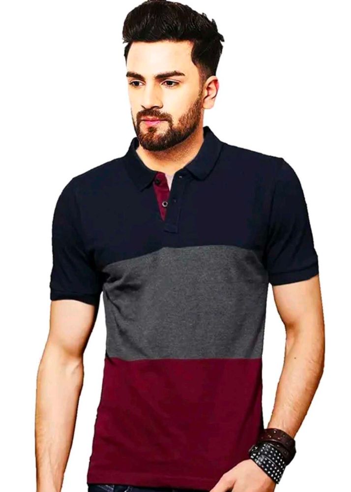Men's Color Block Polo T-Shirt💙😍