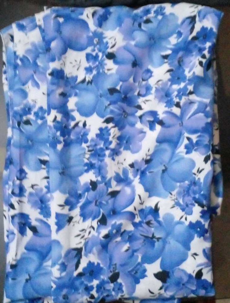 Blue Floral Print Summer Dress