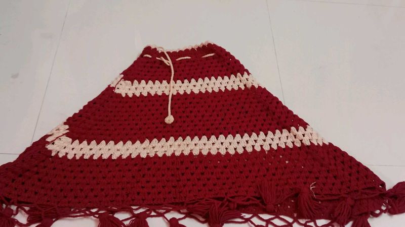 Handmade Crocheted Skirt with Tassels