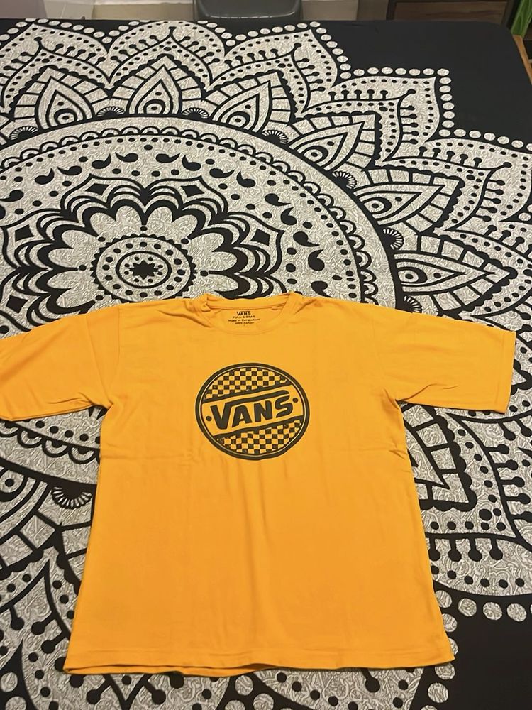 Vans Checkerboard Logo Tee - Mustard