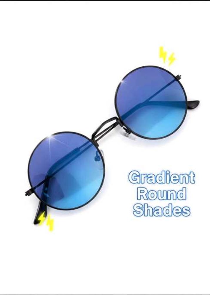 Round Blue Tint Sunglasses