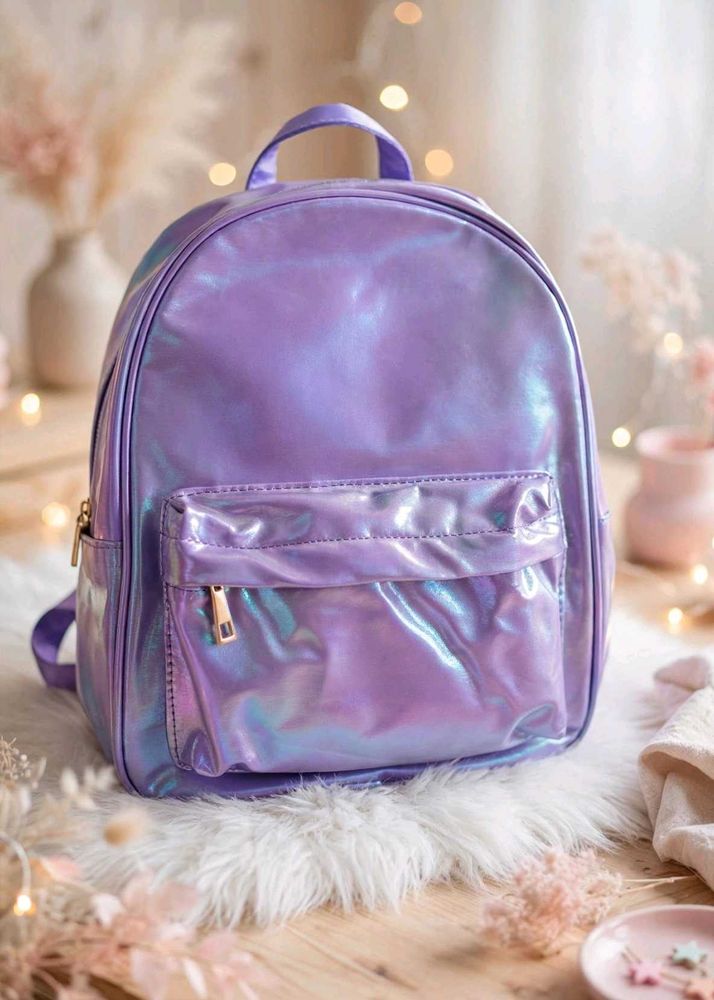 🆕Holographic Purple Backpack