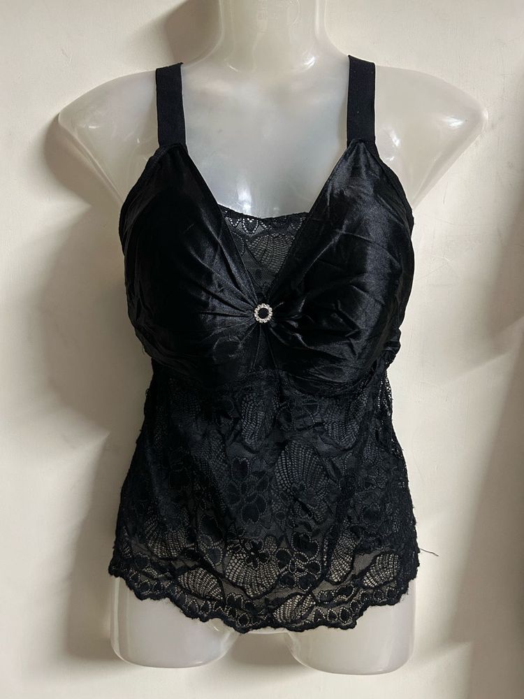 Elegant Black Lace Camisole Top