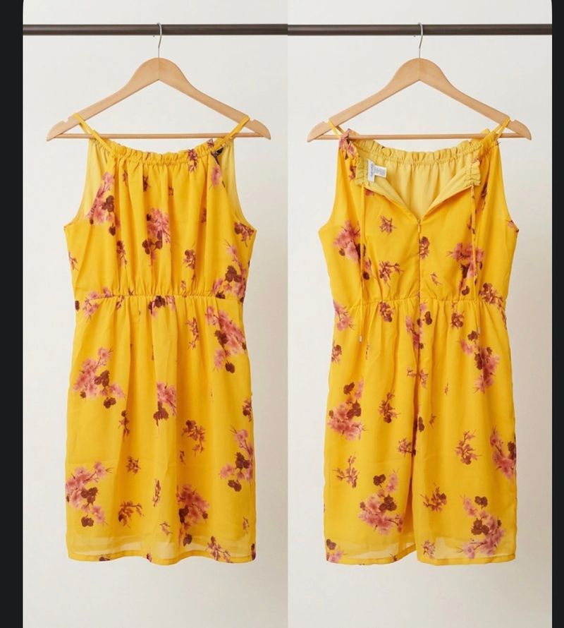 Women's Yellow Floral Dress