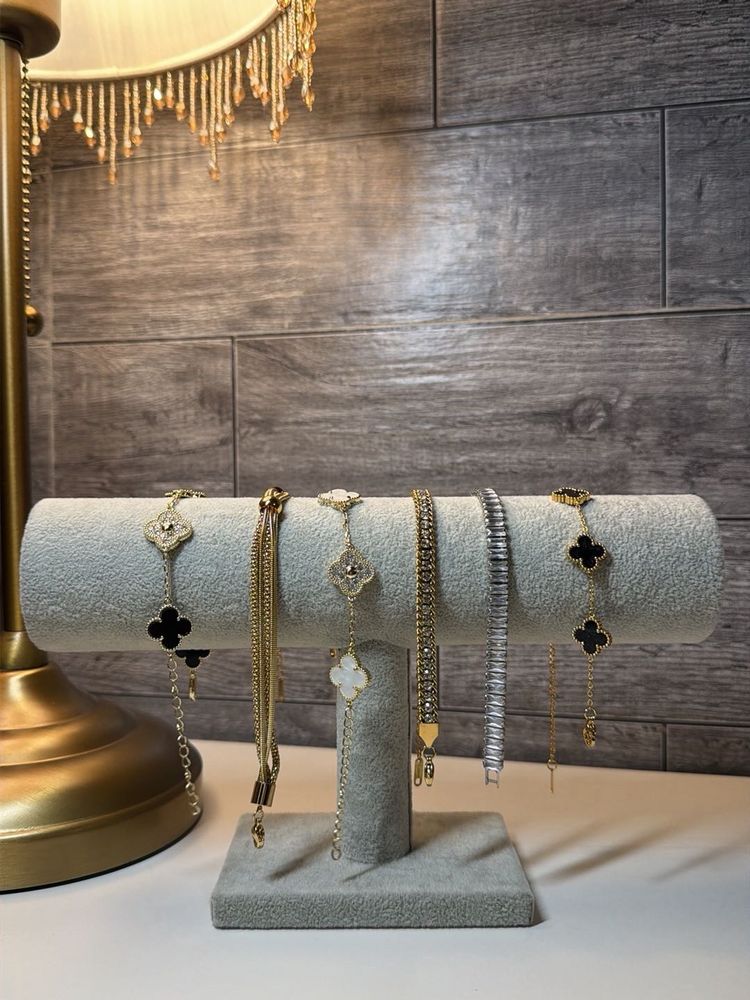 Grey Velvet Bangle/Jewelry Display Stand