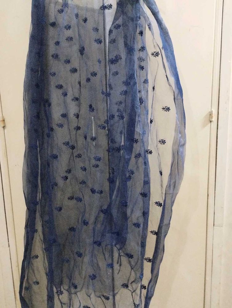 blue embroidered shawl