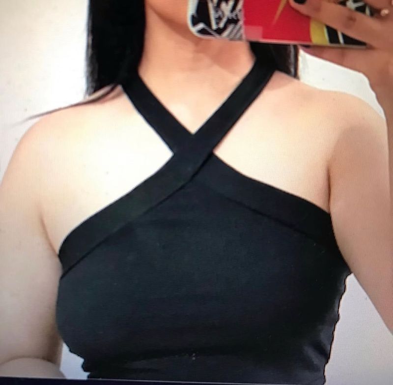 Halter Neck Crop Tank Top