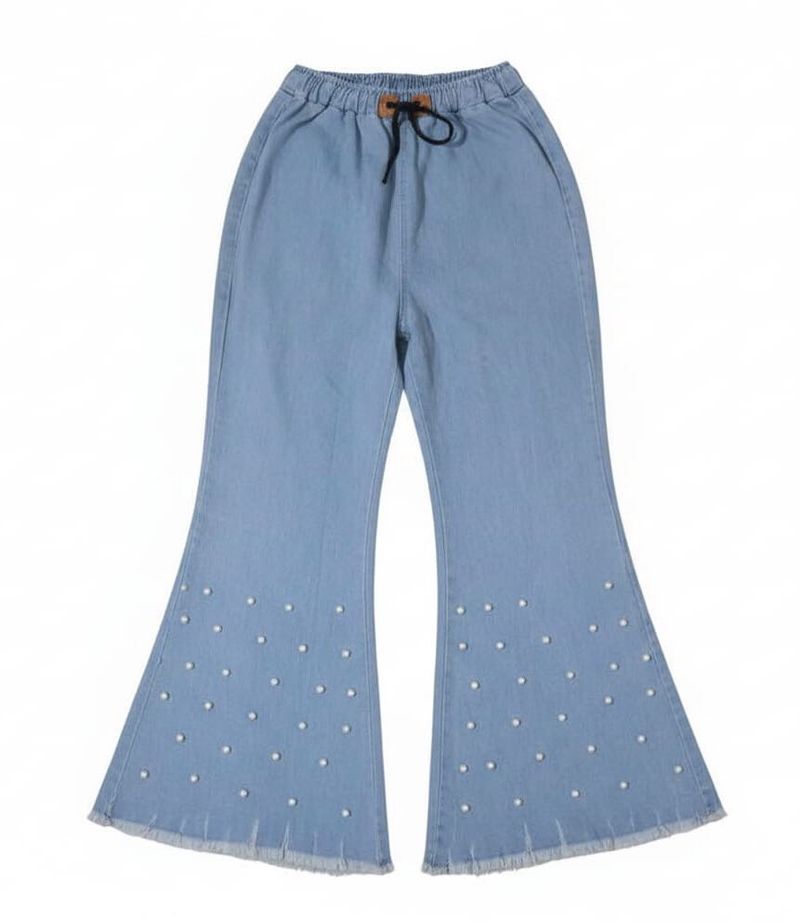 Pearl Embellished Flare Jeans