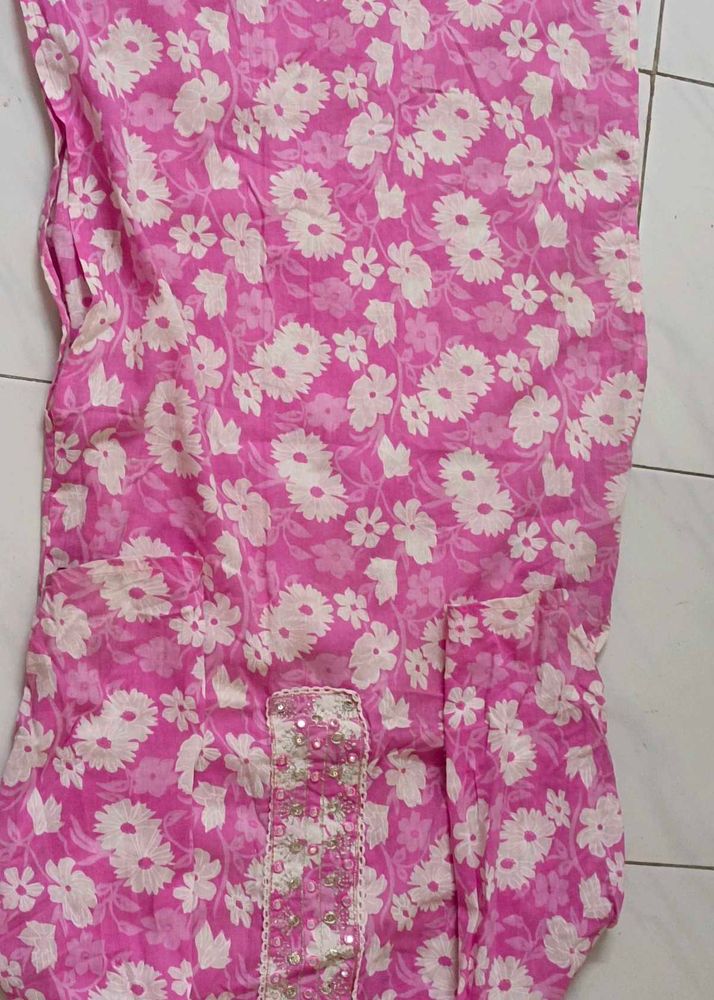 Pink Floral Kurta