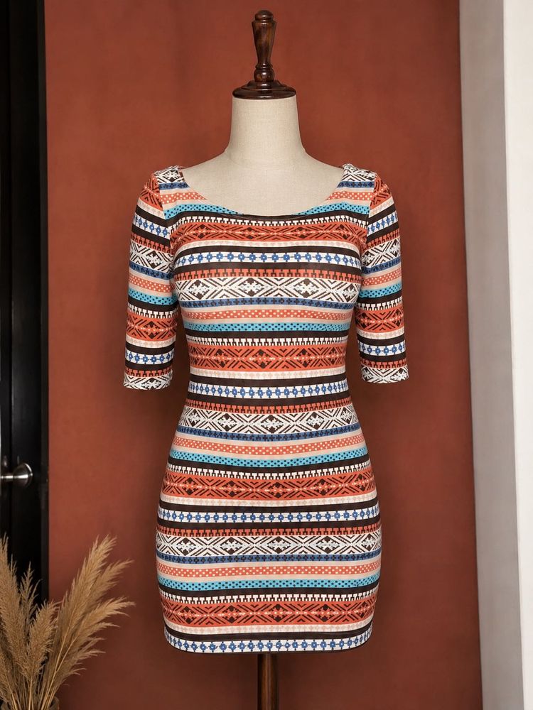 Geometric Print Bodycon Dress