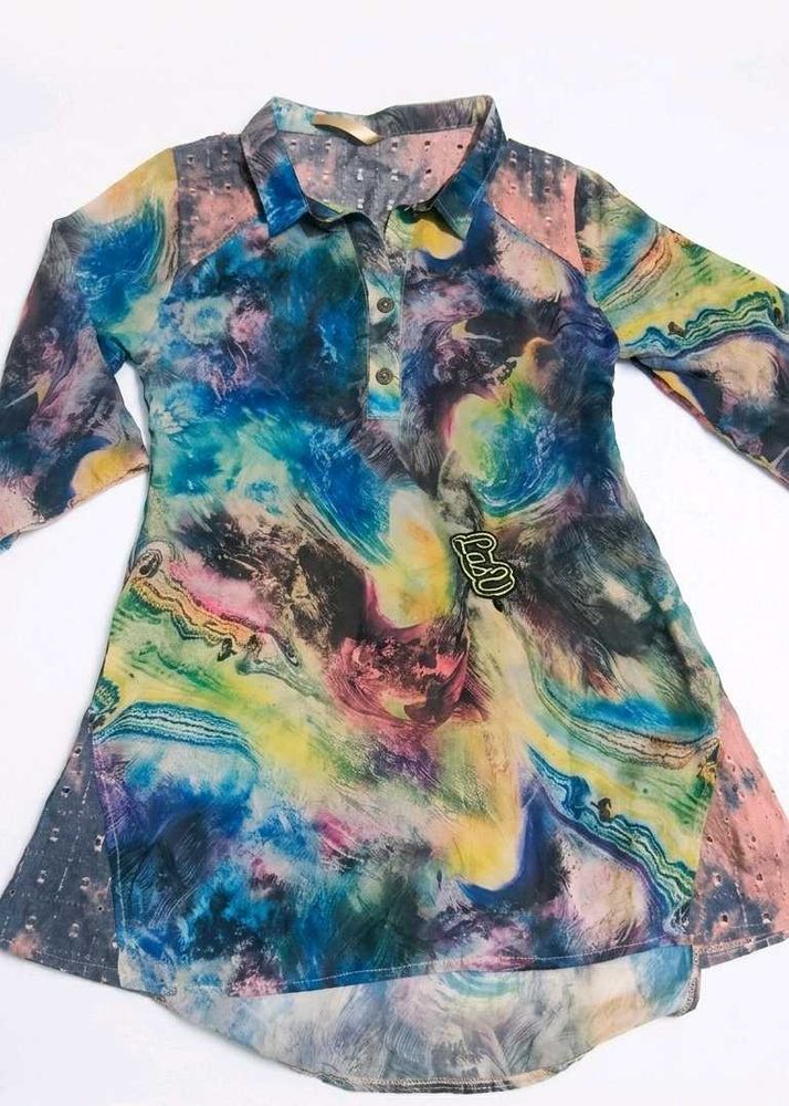 Vibrant Abstract Print Kurta