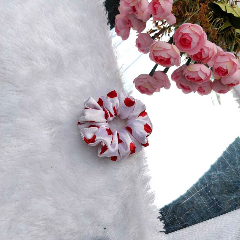 Red Polka Dot Scrunchie